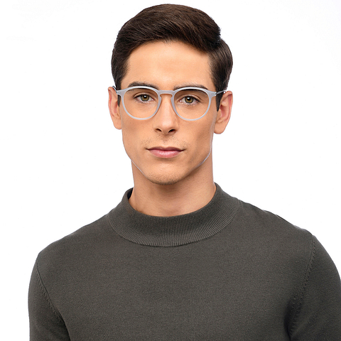 Lenskart Air Online Gray Transparent Full Rim Round right side