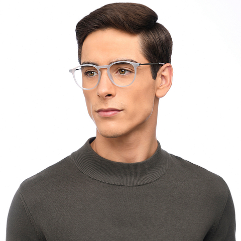 Lenskart Air Online Gray Transparent Full Rim Round left side