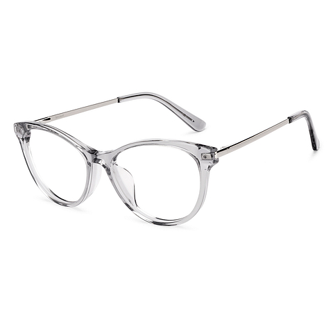 Lenskart Gray Transparent Full Rim Cat Eye left side