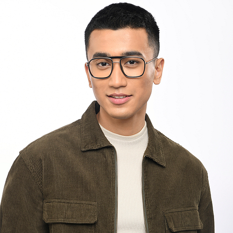Lenskart Studio Online Dark Gunmetal Full Rim Square right side