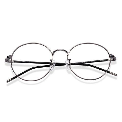 Lenskart Mid Gunmetal Full Rim Round left side