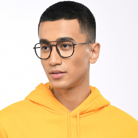 Lenskart Studio Online Dark Brown Full Rim Square left side