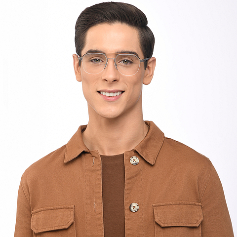 Lenskart Air Online Dark Brown Half Rim Aviator right side