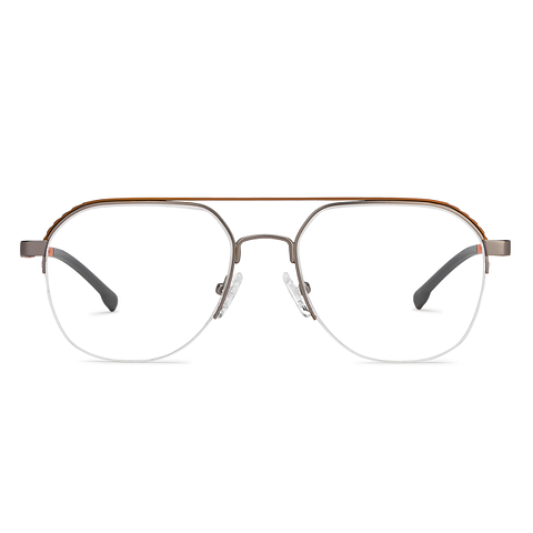 Lenskart Air Online Dark Brown Half Rim Aviator left side
