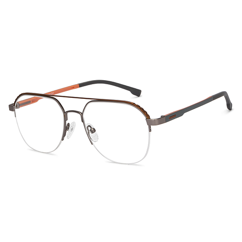Lenskart Air Online Dark Brown Half Rim Aviator right side
