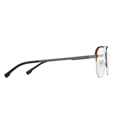 Lenskart Air Online Dark Brown Half Rim Aviator left side