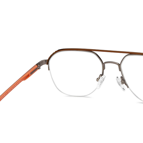 Lenskart Air Online Dark Brown Half Rim Aviator right side
