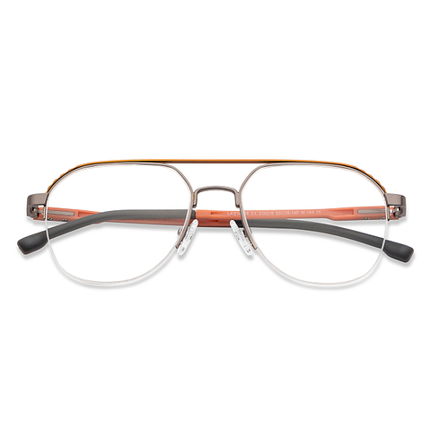 Lenskart Air Online Dark Brown Half Rim Aviator left side