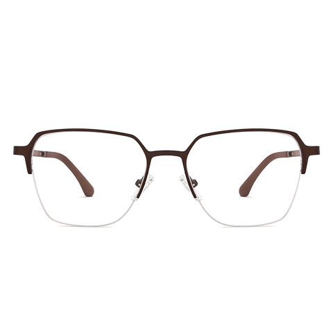 Lenskart Air Online Dark Brown Half Rim Square left side