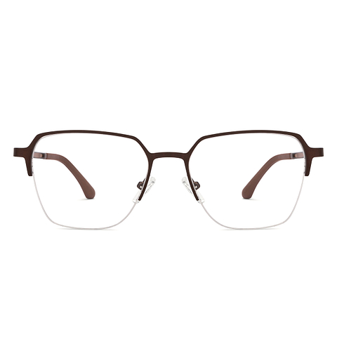 Lenskart Air Online Gunmetal Brown Half Rim Square right side