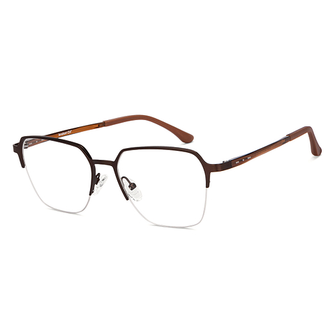 Lenskart Air Online Gunmetal Brown Half Rim Square left side