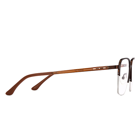 Lenskart Air Online Gunmetal Brown Half Rim Square left side