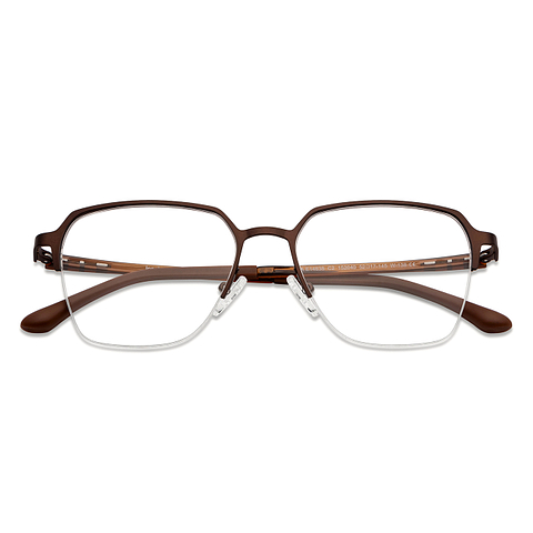 Lenskart Air Online Gunmetal Brown Half Rim Square left side