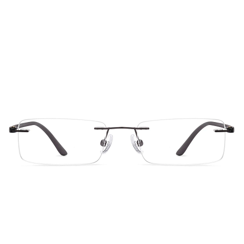 Lenskart Air Online Mid Gunmetal Rimless Rectangle right side