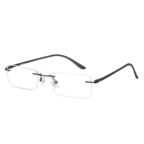 Lenskart Air Online Mid Gunmetal Rimless Rectangle right side