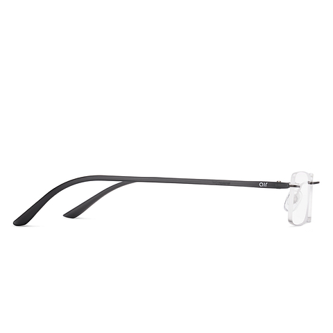 Lenskart Air Online Mid Gunmetal Rimless Rectangle left side