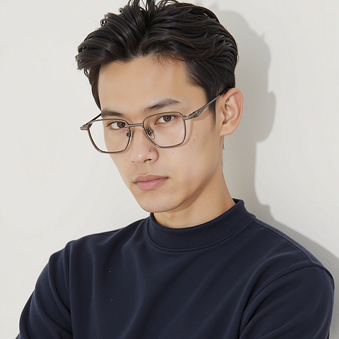 Lenskart STUDIO Gunmetal Full Rim Square left side