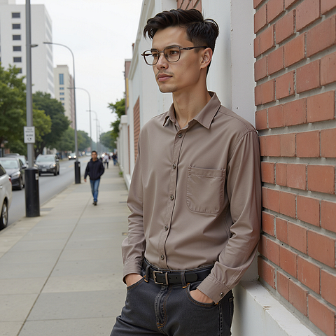 Lenskart STUDIO Gunmetal Full Rim Square left side