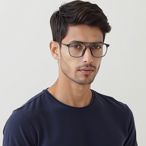 Lenskart Air Mid Gunmetal Full Rim Square right side Lenskart Air Mid Gunmetal Full Rim Square right side