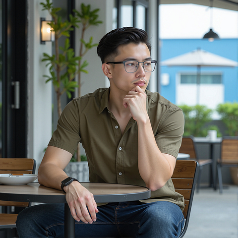 Lenskart Gunmetal Full Rim Square left side