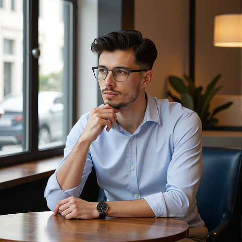 Lenskart Gunmetal Full Rim Square left side