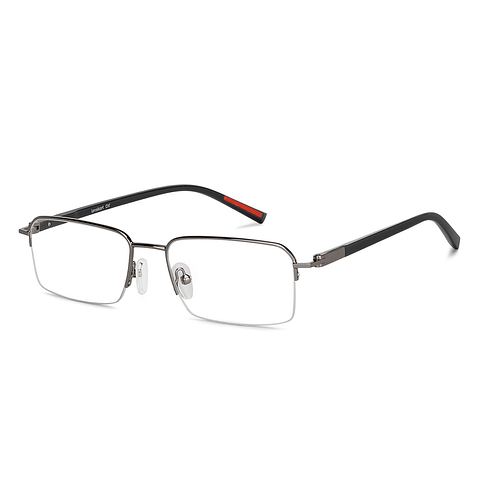 Lenskart Air Mid Gunmetal Half Rim Rectangle left side