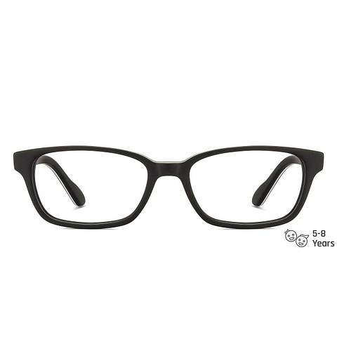 Buy Kids Glasses: Matte Black White Line Full Rim Rectangle Kids