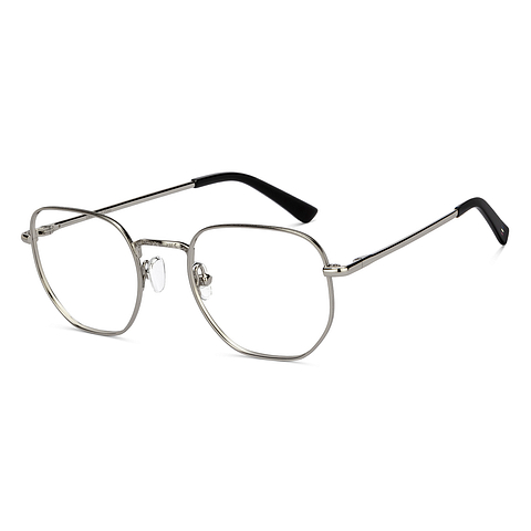 Le Petit Lunetier Silver Full Rim Geometric left side