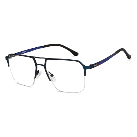 Lenskart Air Online Sky Blue Half Rim Aviator right side