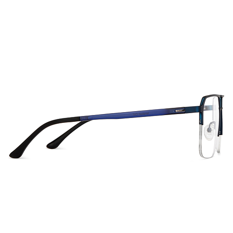 Lenskart Air Online Sky Blue Half Rim Aviator left side