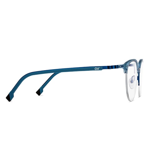 Lenskart Air Online Blue Transparent Half Rim Round left side Lenskart Air Online Blue Transparent Half Rim Round left side