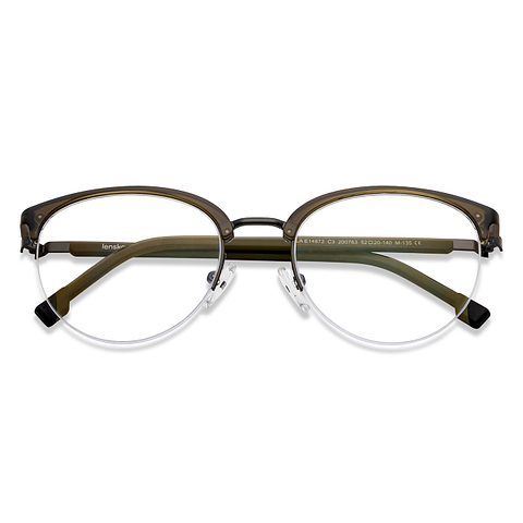 Lenskart Air Online Black Green Half Rim Round left side