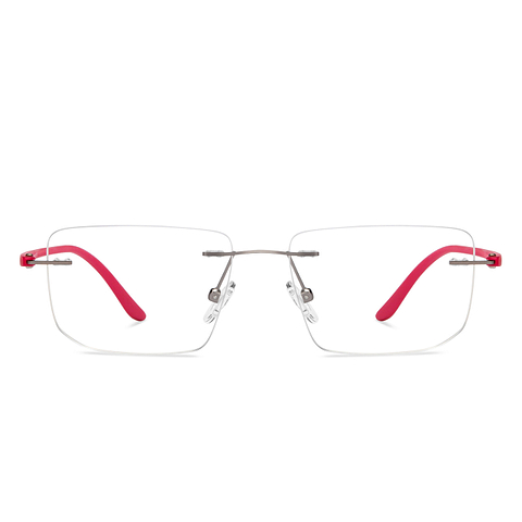 Lenskart Air Online Pink Rimless Rectangle left side