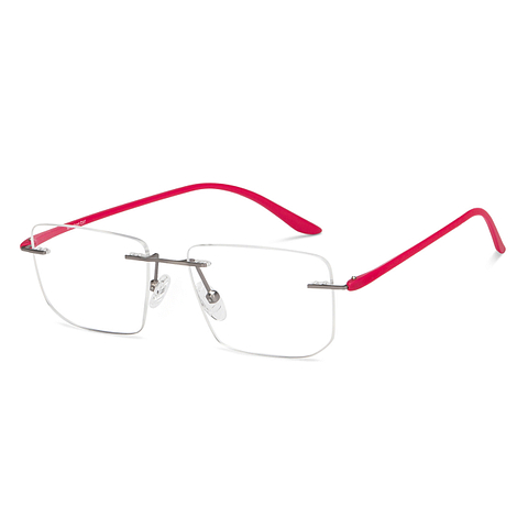 Lenskart Air Online Pink Rimless Rectangle right side