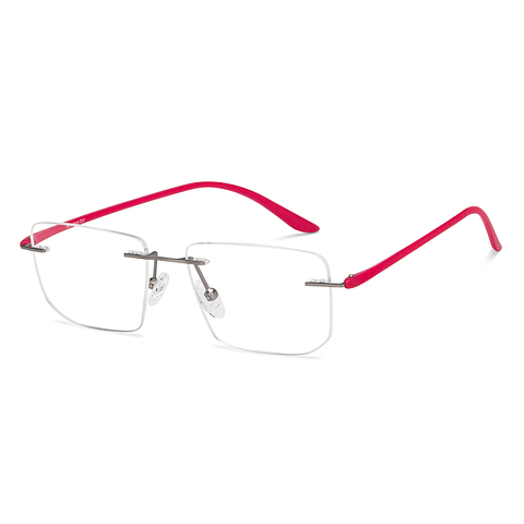 Lenskart Air Online Pink Rimless Rectangle right side