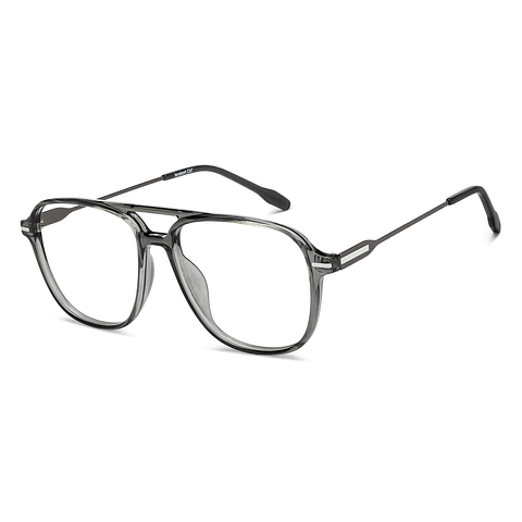 Lenskart Air Gray Transparent Full Rim Aviator left side