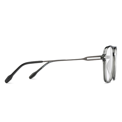 Lenskart Air Gray Transparent Full Rim Aviator left side
