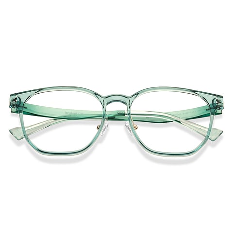 Lenskart Air Green Transparent Full Rim Square left side