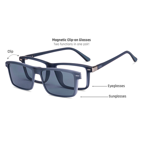 Lenskart Air Blue Full Rim Rectangle left side