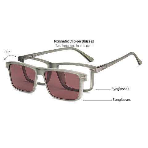 Lenskart Air Gray Full Rim Rectangle left side