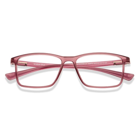 Lenskart BLU Screen Glasses Blue Block Zero Power Screen Glasses : Purple Full Rim Rectangle Lenskart Blu-C8 LB E13738 left side