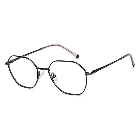 Lenskart BLU Screen Glasses Blue Block Zero Power Screen Glasses: Gunmetal Transparent Full Rim Geometric Lenskart BLU LB E14522-C1 right side