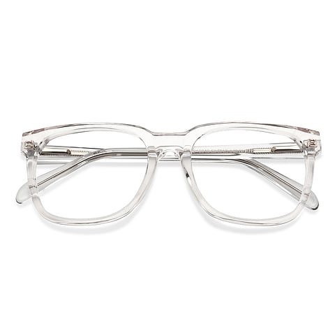 Lenskart BLU Screen Glasses Blue Block Screen Glasses: Pink Transparent Full Rim Square Lenskart Blu-C3 LB E16061 left side