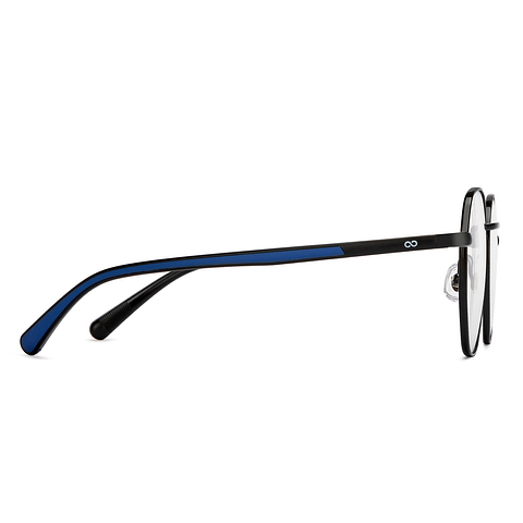 Lenskart BLU Screen Glasses Blue Block Screen Glasses: Black Blue Full Rim Geometric Lenskart Blu BLU COMPUTER GLASSES-C2 left side Lenskart BLU Screen Glasses Blue Block Screen Glasses: Black Blue Full Rim Geometric Lenskart Blu BLU COMPUTER GLASSES-C2 left side