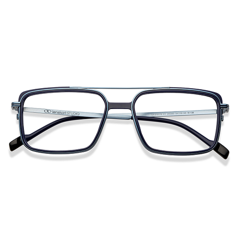 Lenskart Studio Online Sky Blue Full Rim Square left side
