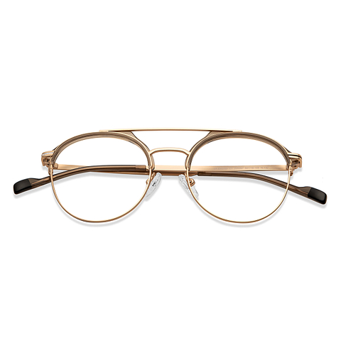 Lenskart Studio Online Gold Full Rim Round left side