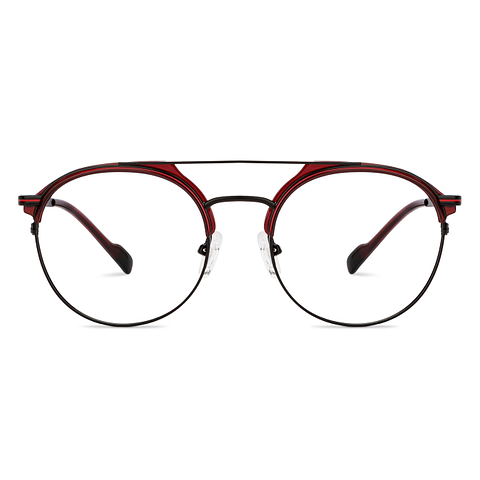Lenskart Studio Online Red Full Rim Round left side