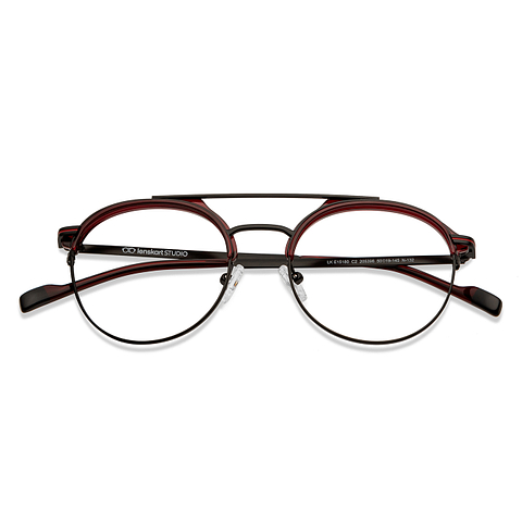 Lenskart Studio Online Red Full Rim Round left side