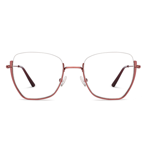 Lenskart Studio Online Pink Half Rim Geometric left side