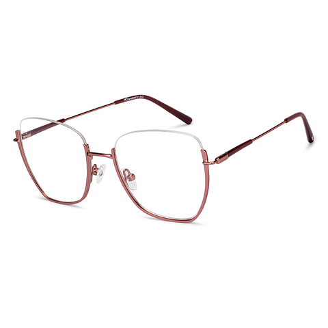 Lenskart Studio Online Pink Half Rim Geometric right side